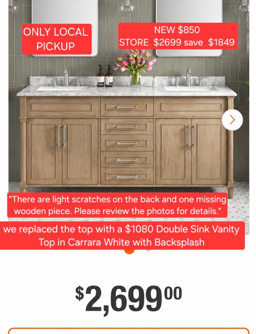 ✨️ Home Decorators Collection Aberdeen 72 in. Double Sink Freestanding Antique O