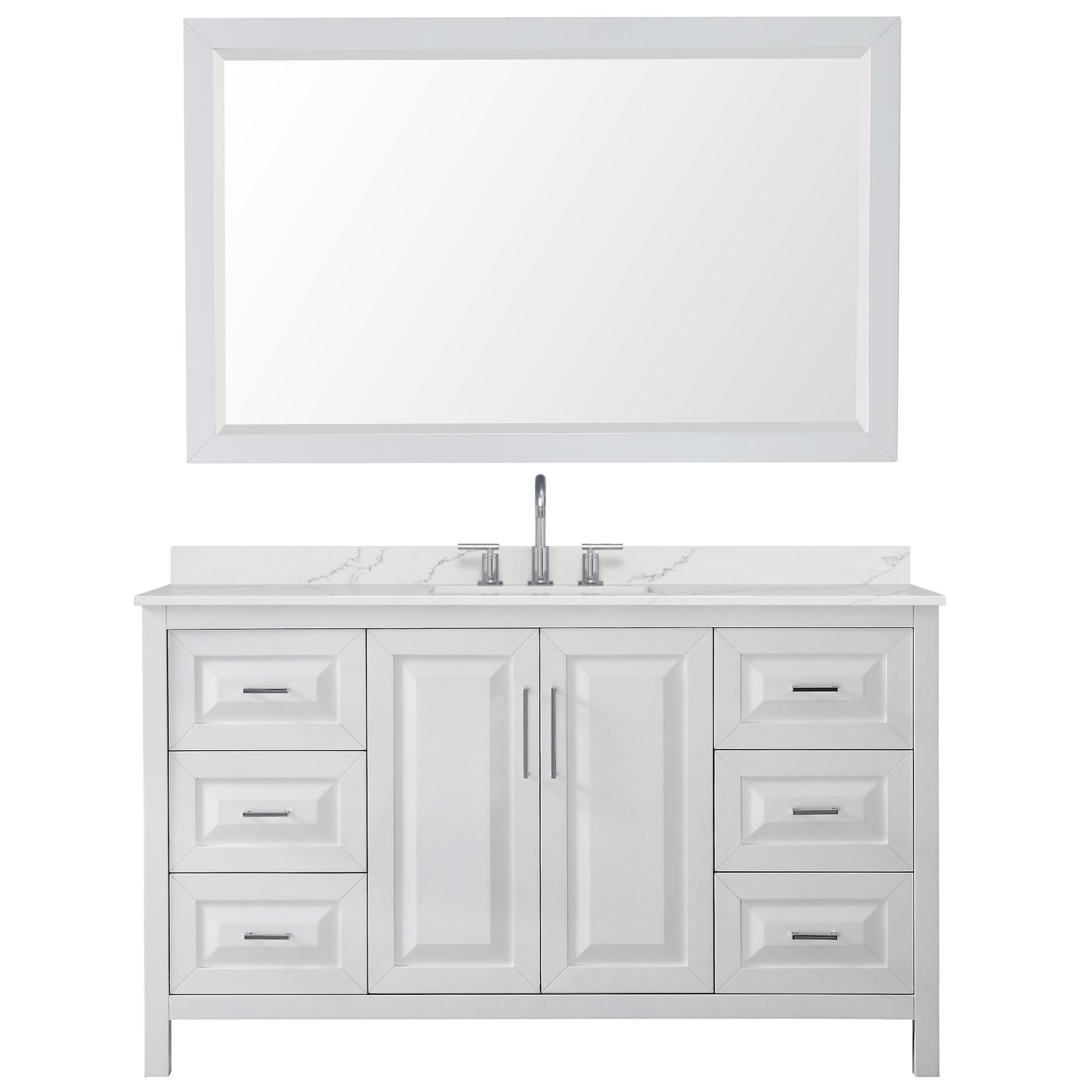 Wyndham Collection WCV252560S-QTZ-US3M58 Daria 60″ – Dark Espresso / White