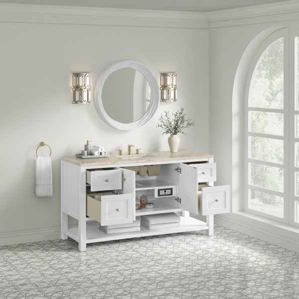 60″ James Martin Breckenridge 330-V60S-BW-3TJR Vanity Cabinet Tajnar Eclos Top