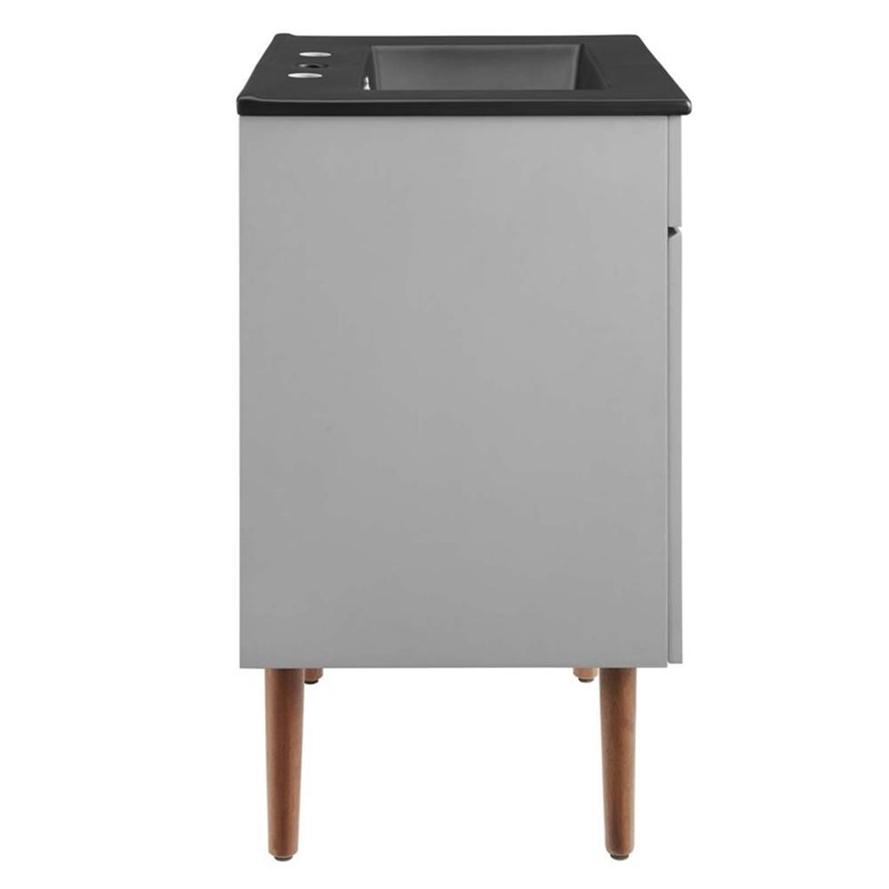 Modway Harvest 24″ Modern Wood/Ceramic Bathroom Vanity in Gray