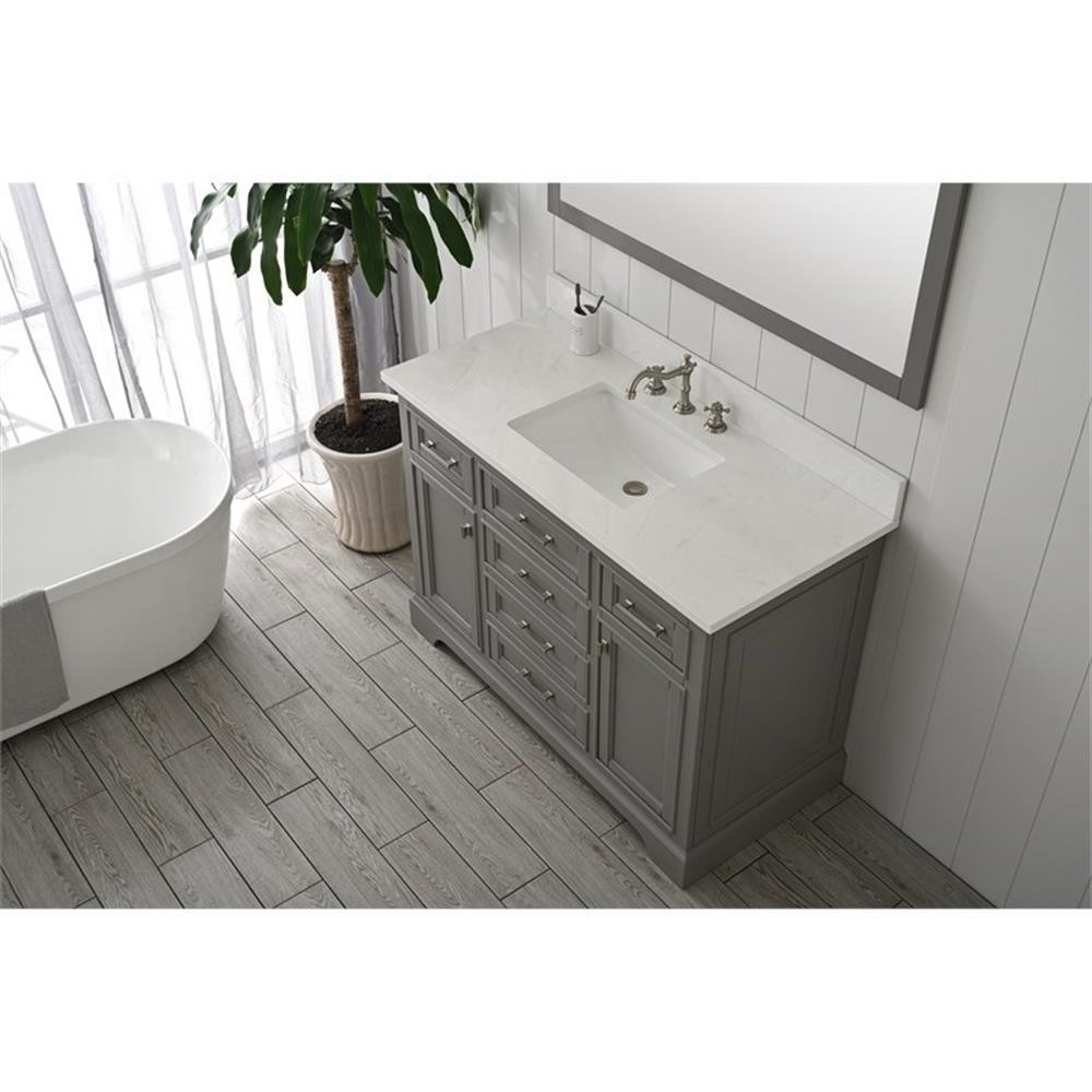 Design Element Milano 48″ Solid Birch Hardwood Single Vanity in Grey