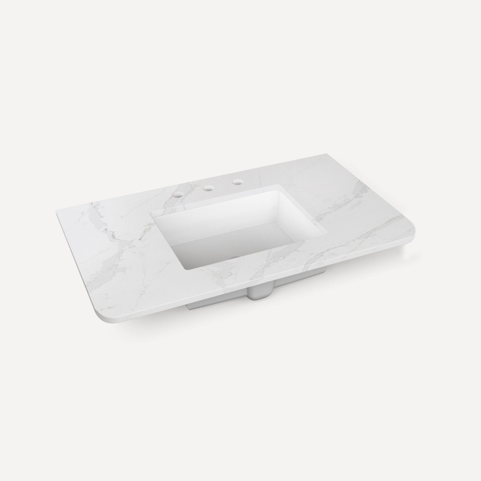 Robern TA36UCO-8CS6 Craft Series 36″ Quartz Vanity Top – White Zeus Extreme