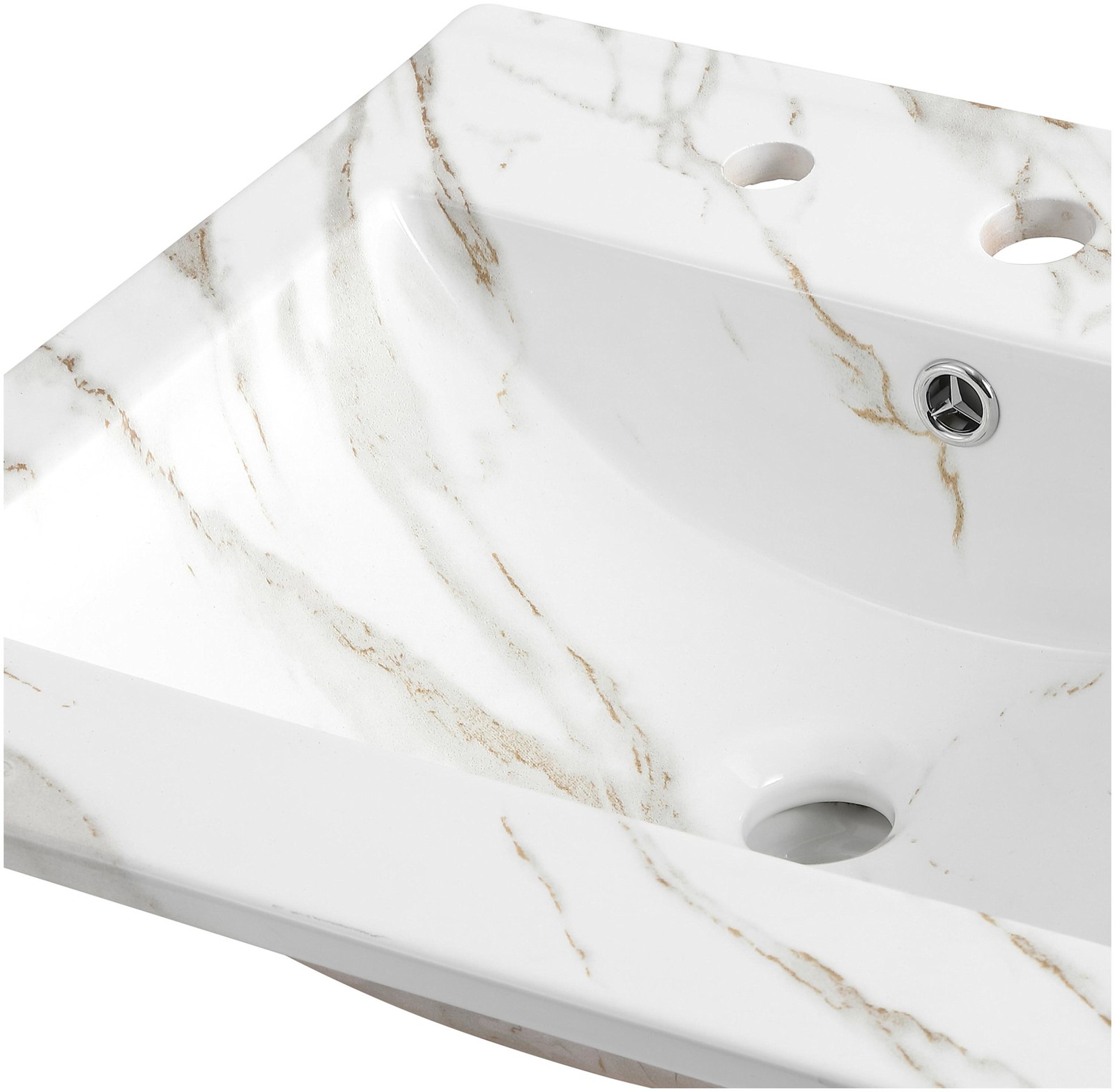 JONATHAN Y Lighting SNK1000 Ancillary 20″ Ceramic Vanity Top – White