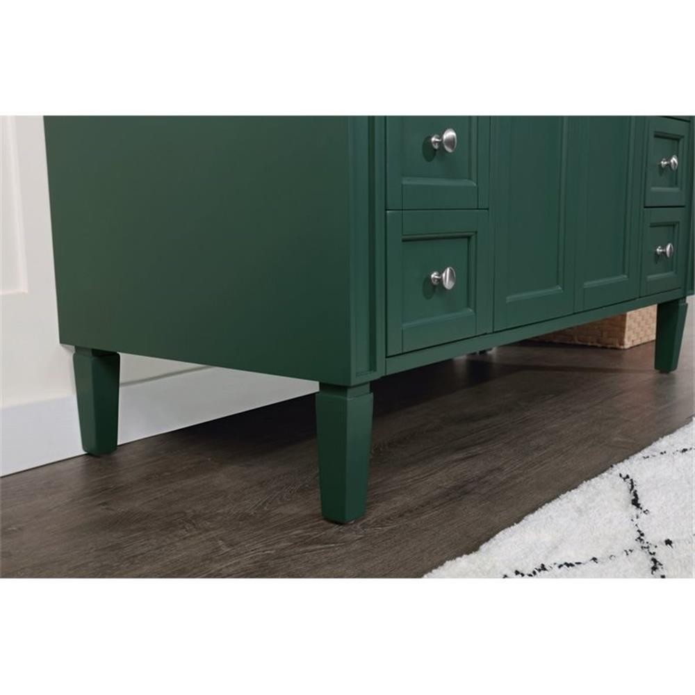 Elegant Decor Park Avenue 48″ Metal MDF Marble Single Bathroom Vanity in Green