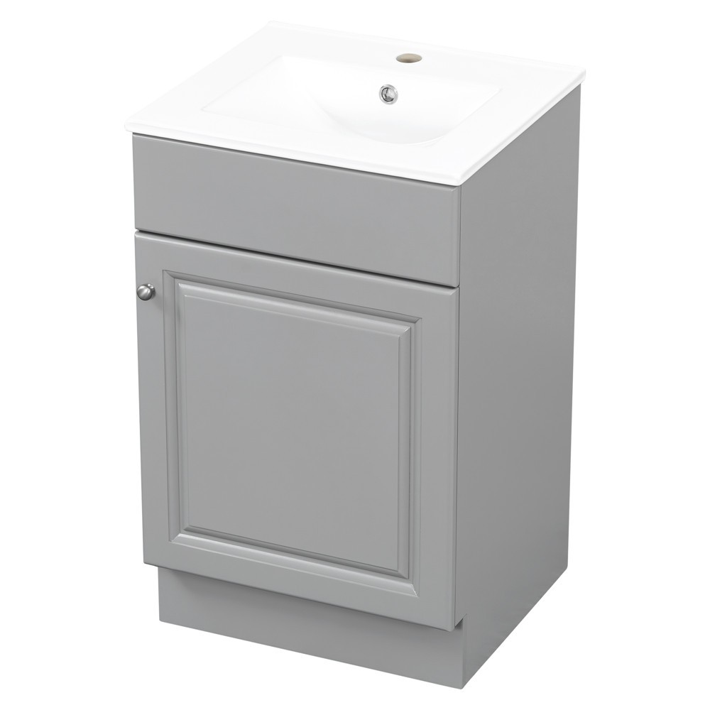 20″ Bathroom Vanity w/Sink, Freestanding Vanity Storage Cabinet,Adjustable Shelf