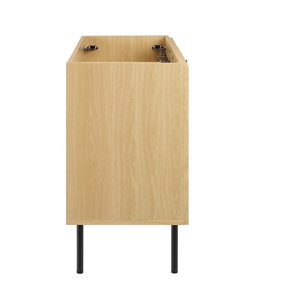 Pemberly Row 48″ Metal & Wood Bathroom Vanity Cabinet in Oak