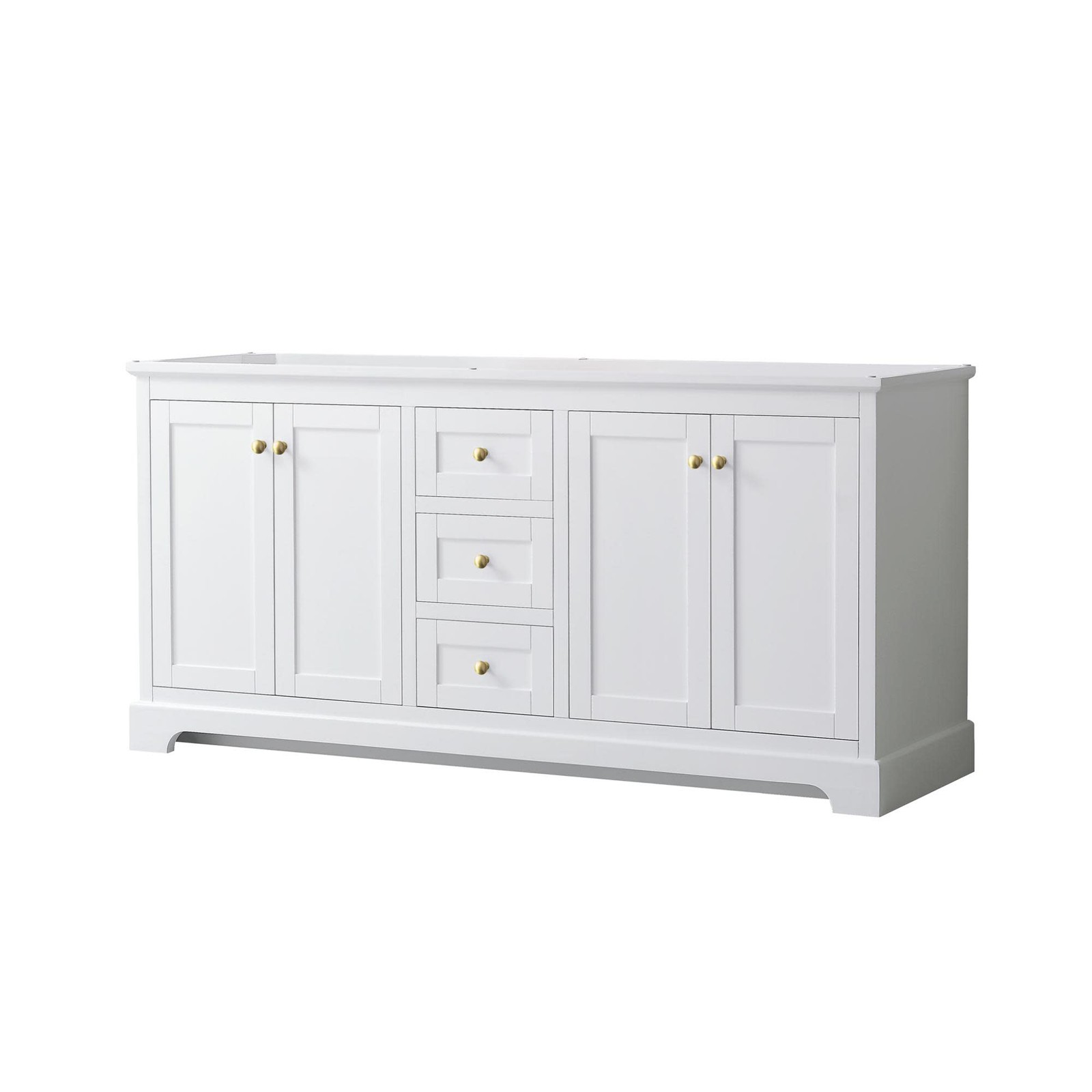 Wyndham Collection WCV232372DCXSXXMXX Avery 72″ Double – White / Brushed Gold