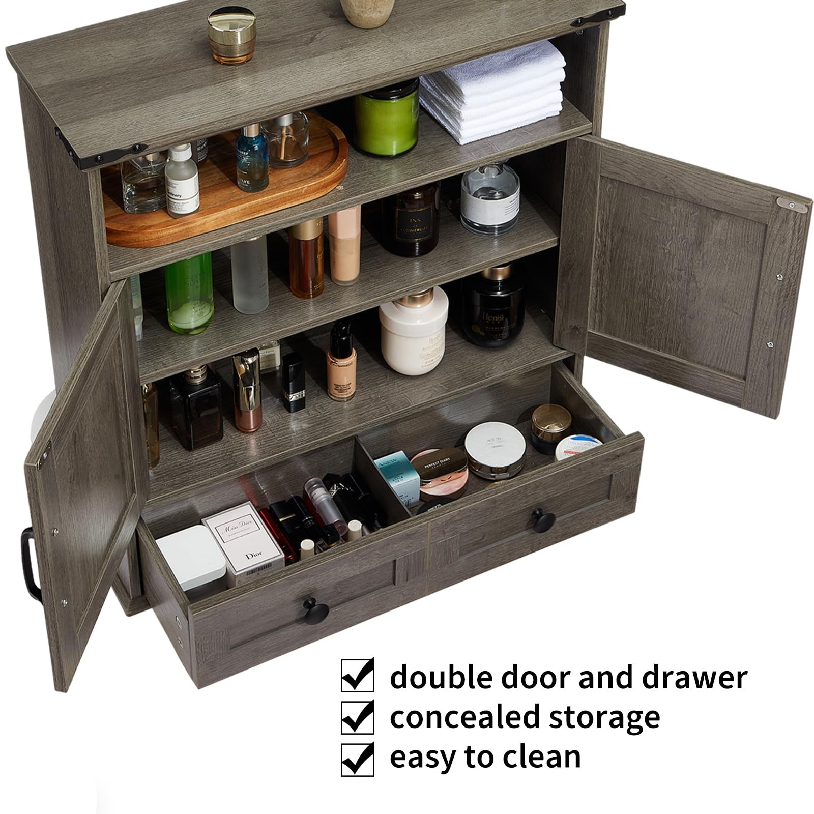 Over Toilet Medicine Cabinet Wall Mounted,2 Doors&Adjustable Shelve for Bathroom