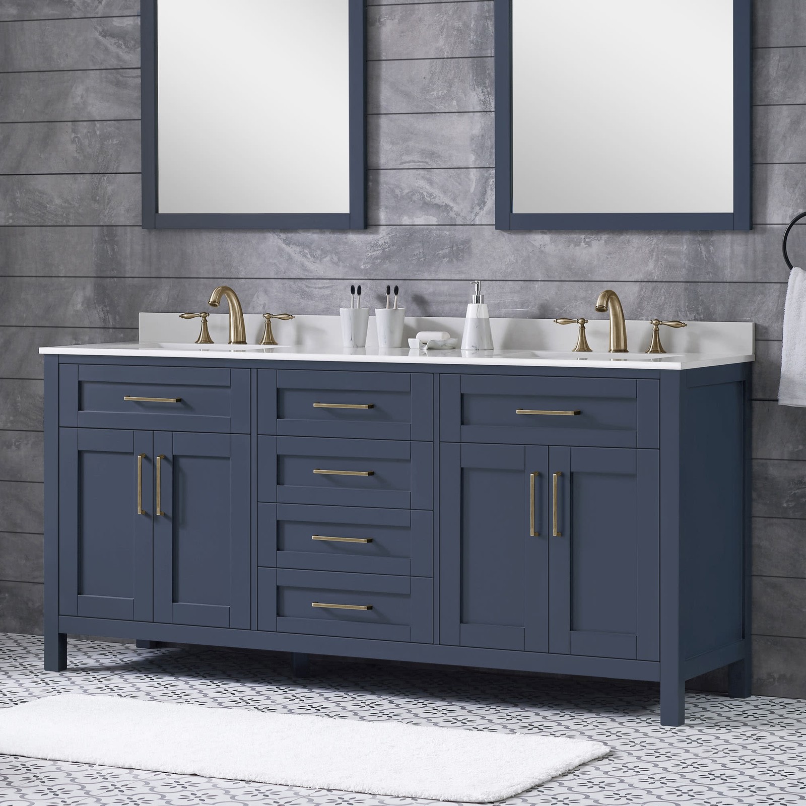 Miseno MV-TAHO72-15VVA Tahoe 72″ – White / White Carrara Marble