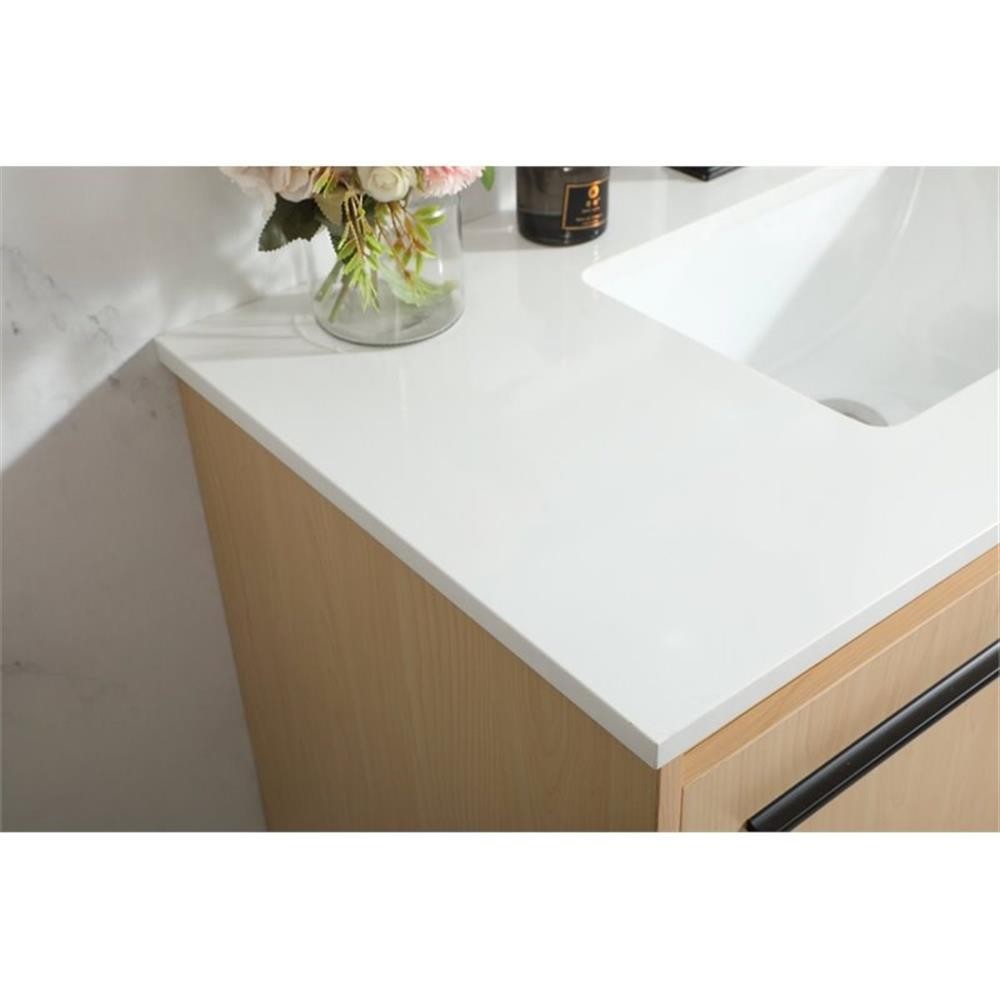 Elegant Decor Penn 36″ Aluminum Alloy MDF Single Bathroom Vanity in Maple