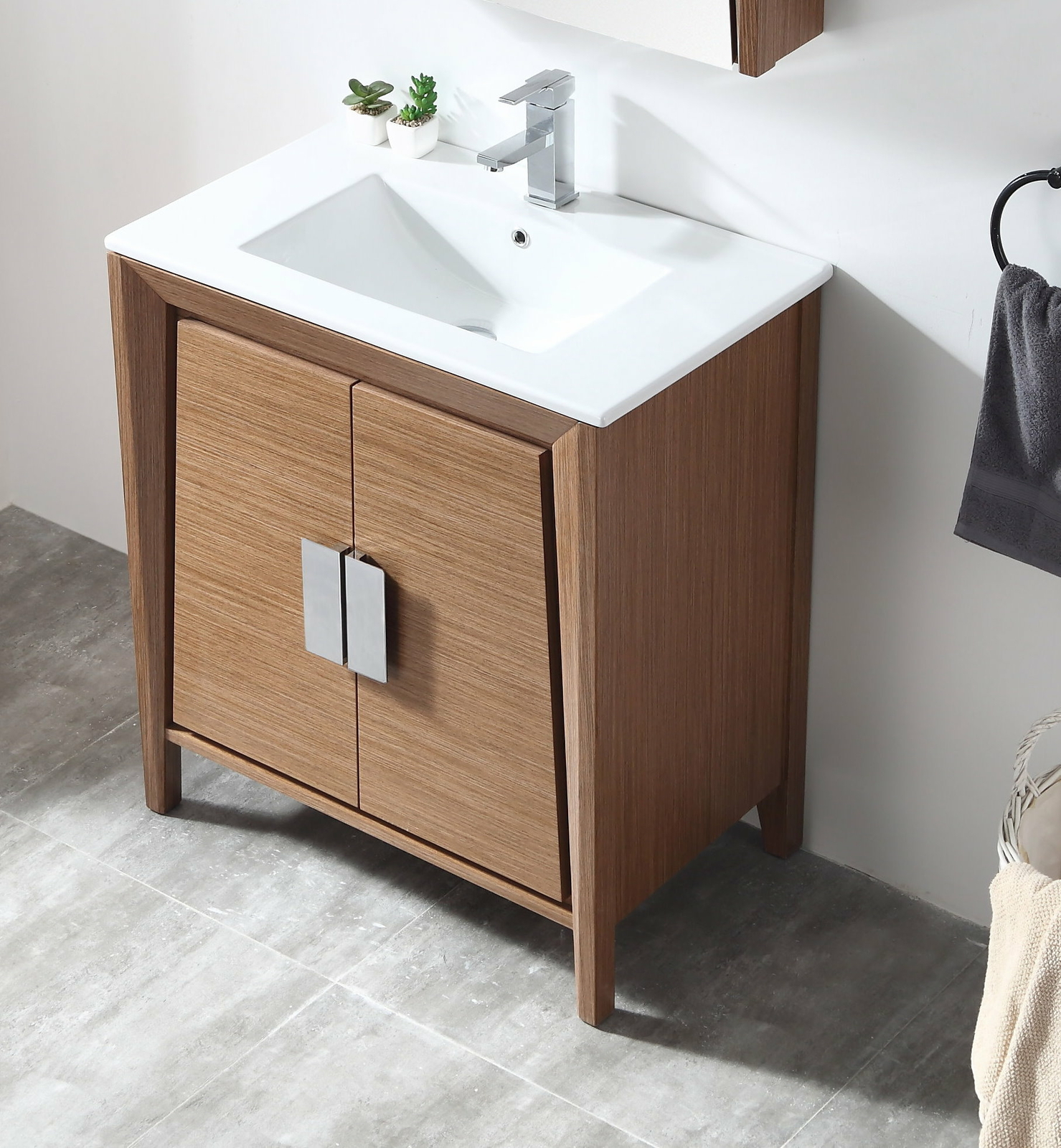 30 inch Larvotto Light Wheat Modern Bathroom Vanity CL-22WV30-ZI