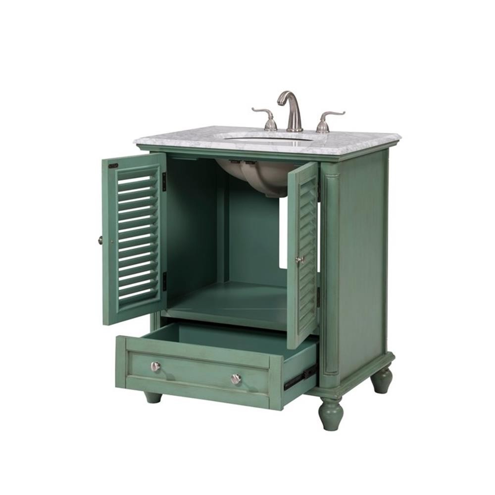 Elegant Decor Rhodes 30″ Wood Single Bathroom Vanity in Vintage Mint Green