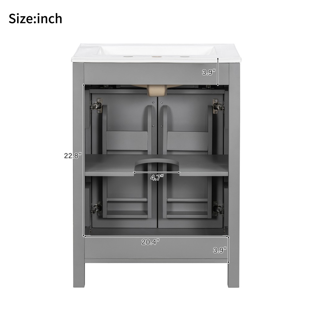 Bathroom Vanity Combo W Ceramic Sink Luxurious Space-Saving Vanity