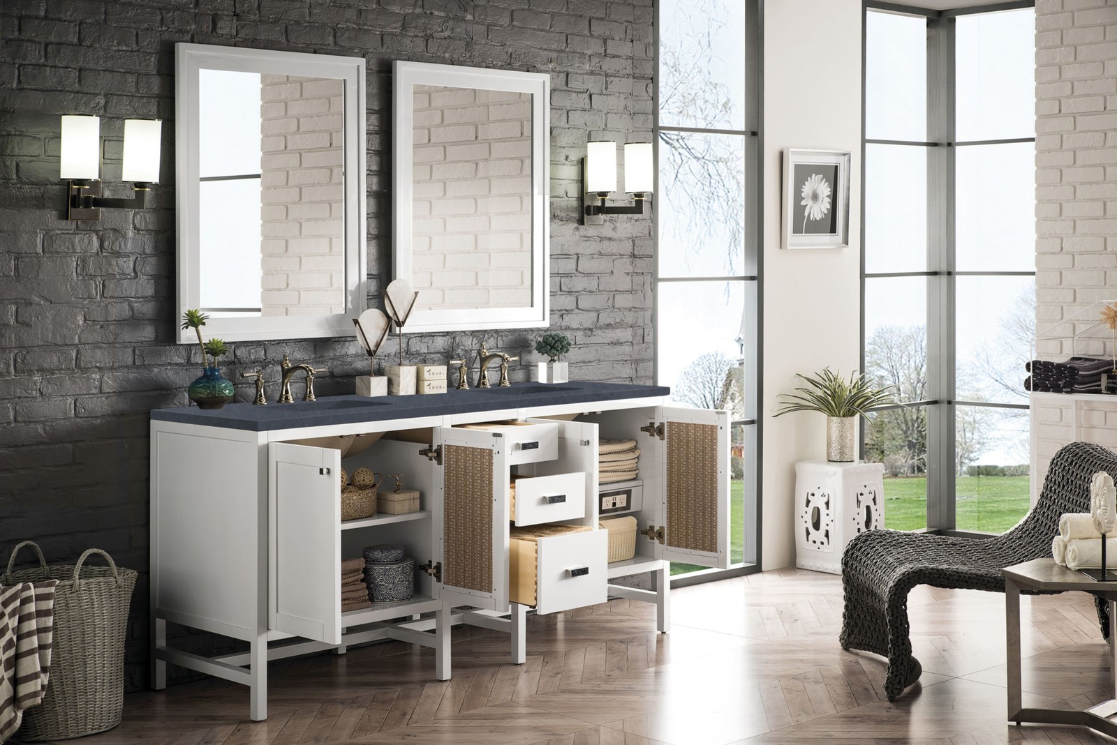 James Martin Vanities E444-V72-3CSP Addison 72″ – Mid Century Acacia