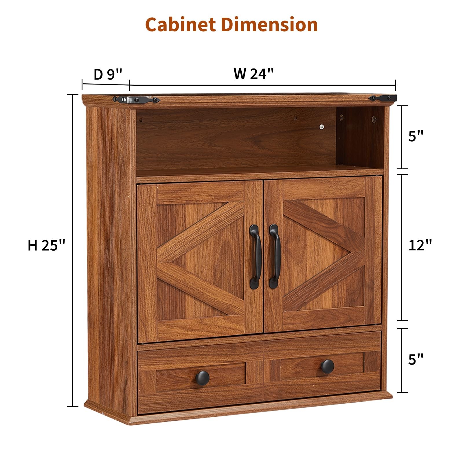 Over Toilet Medicine Cabinet Wall Mounted,2 Doors&Adjustable Shelve for Bathroom