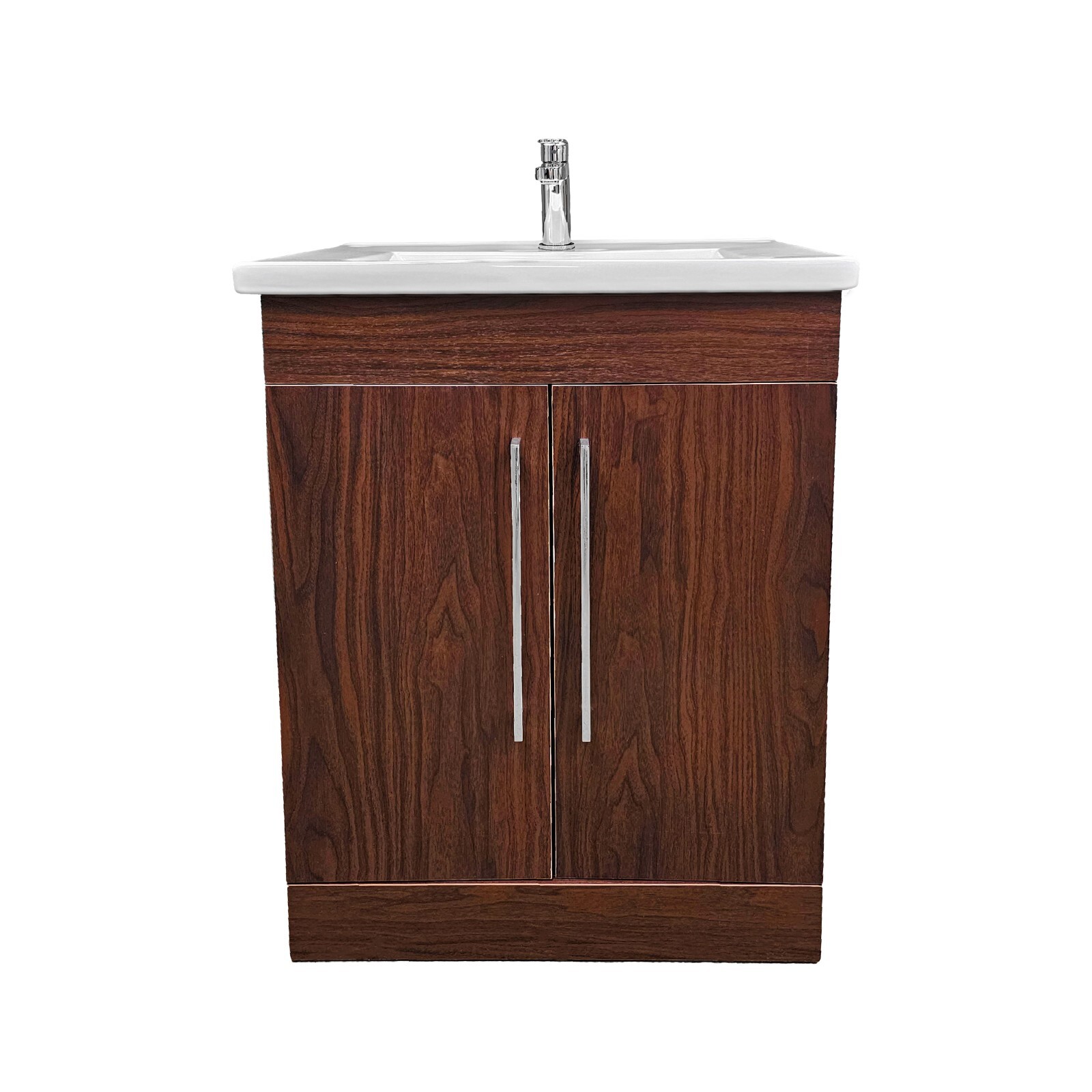 24″ W x 18″ D x 33″ H Oslo Deep Peach Wood Finish Vanity with Ceramic Vanity Top