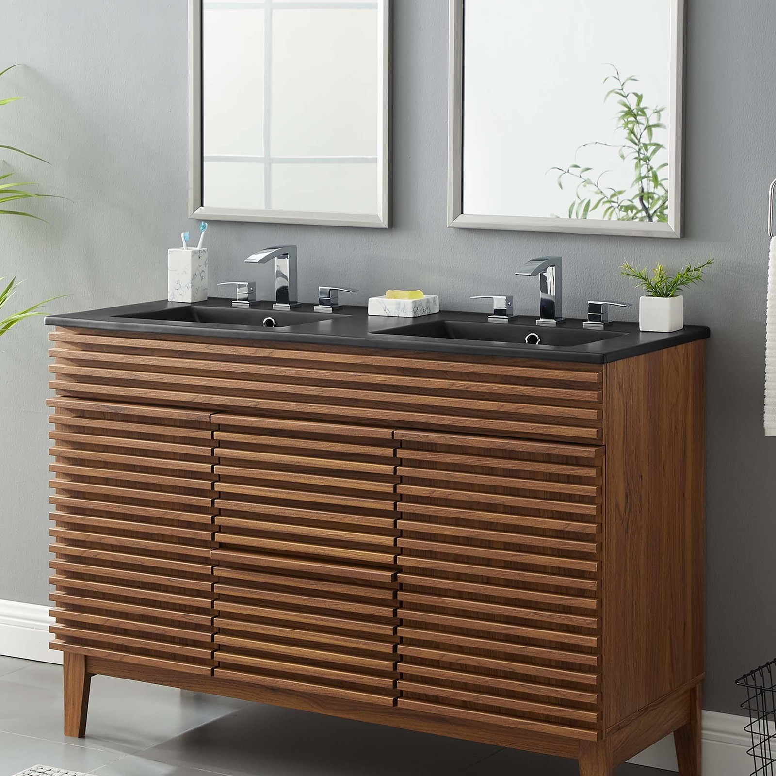 Cayman 48″ Double Basin Bathroom Sink