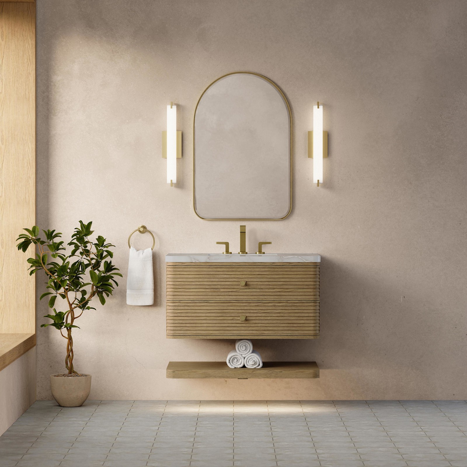 James Martin Vanities D640-V36-WVSL Allamari 36″ Wall Mounted – Dune Mist