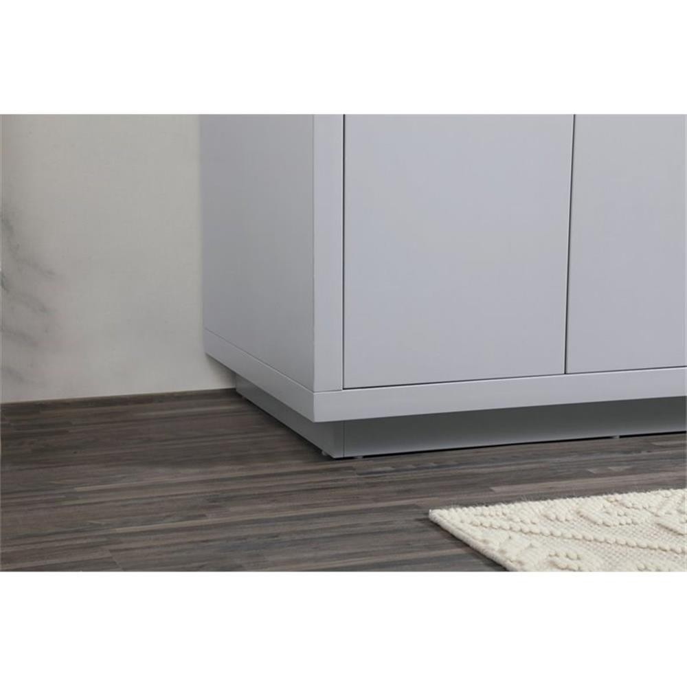 Elegant Decor Blake 42″ Aluminum Alloy MDF Single Bathroom Vanity in Gray