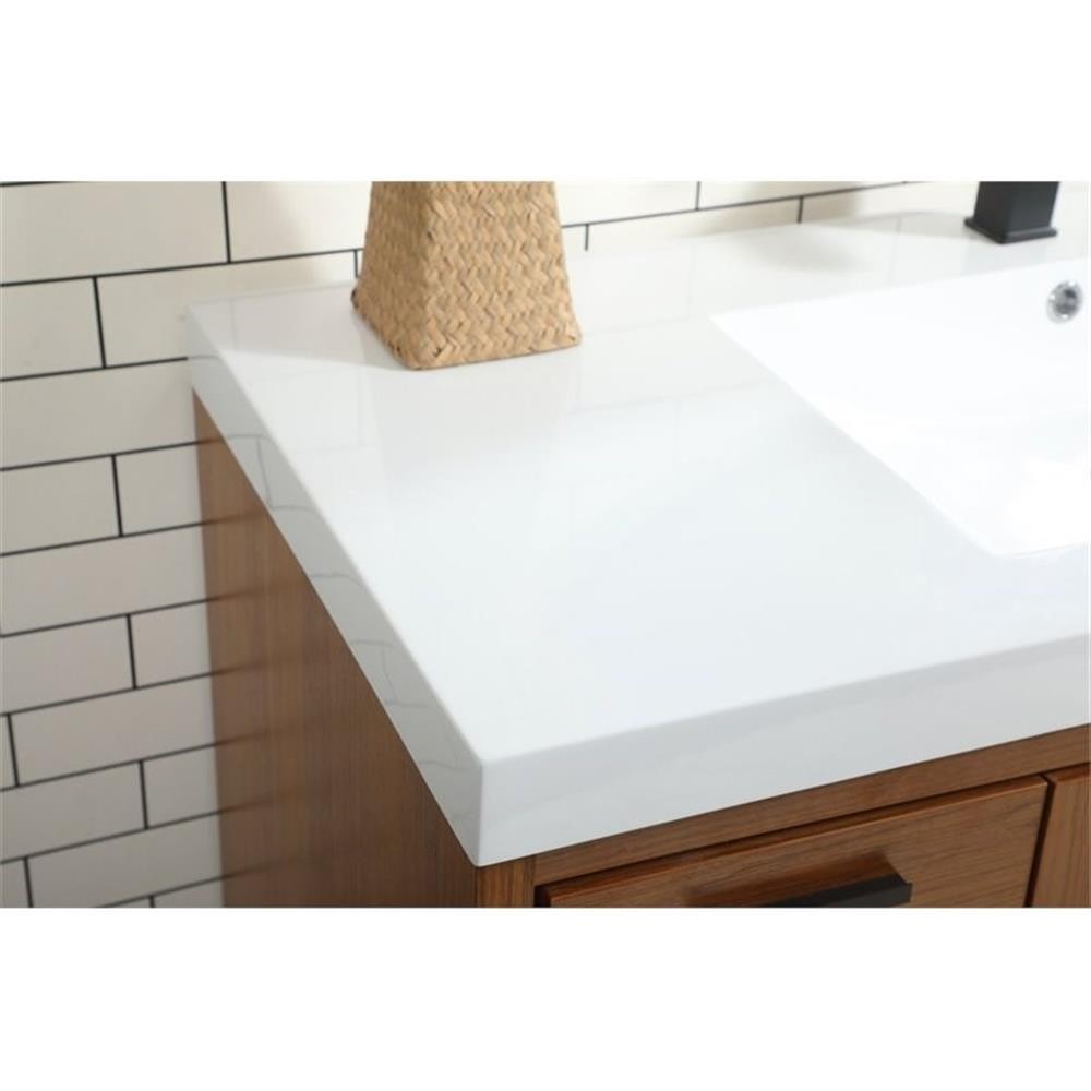 Elegant Decor Wyatt 48″ Aluminum Alloy and MDF Single Bathroom Vanity in Teak