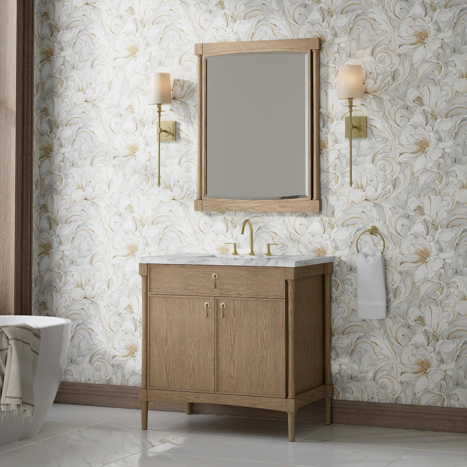 James Martin Vanities D680-V36-3CAR Kinnsden 36″ – Sable Oak