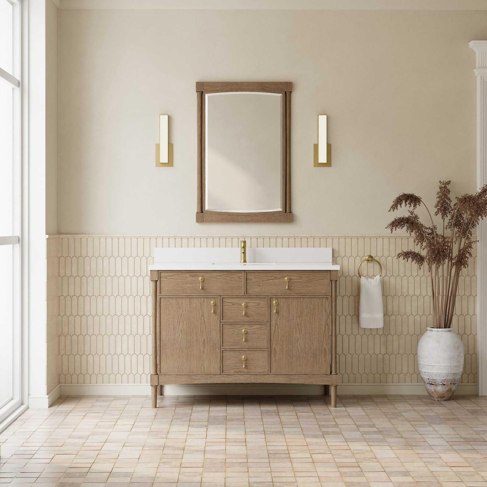 James Martin Vanities D680-V48-1WZ Kinnsden 48″ – Sable Oak