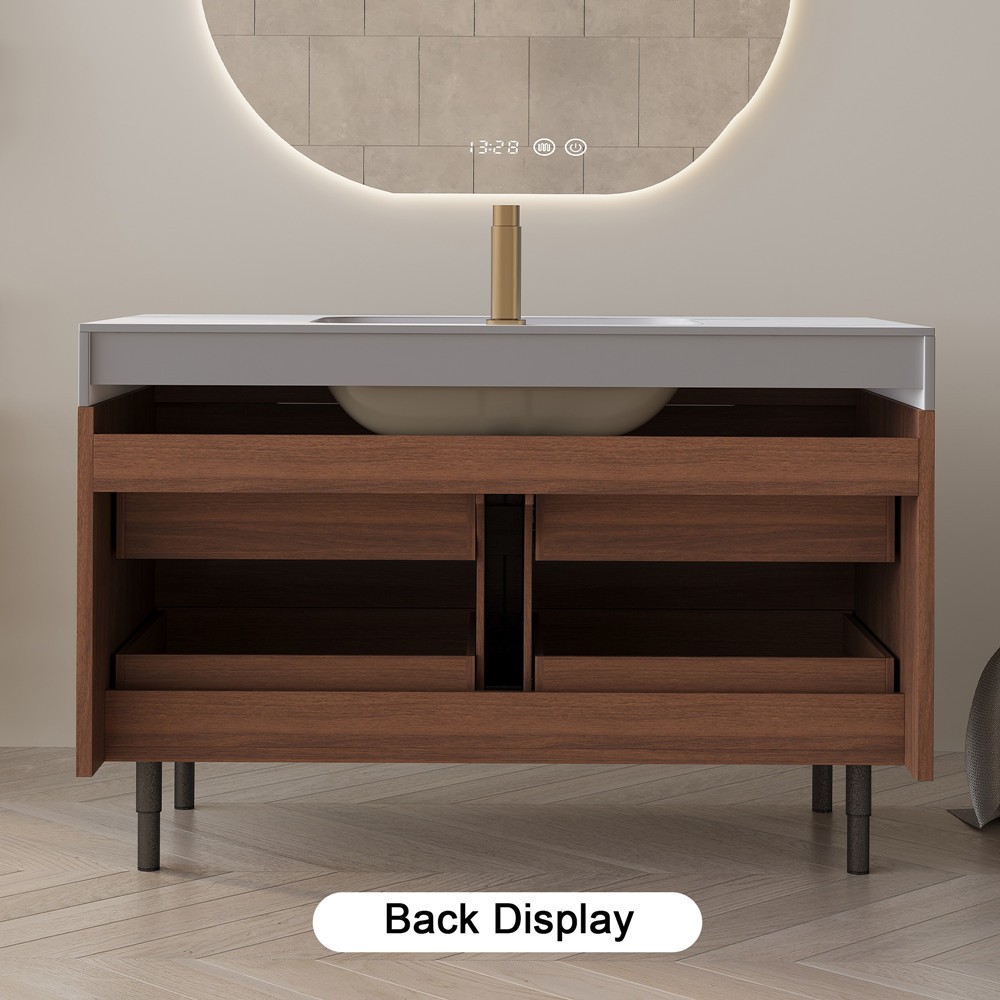 35.4″ Wall Mounted Bathroom Vanity w/Sink, 4 Drawers,Freestanding Vanity Cabinet