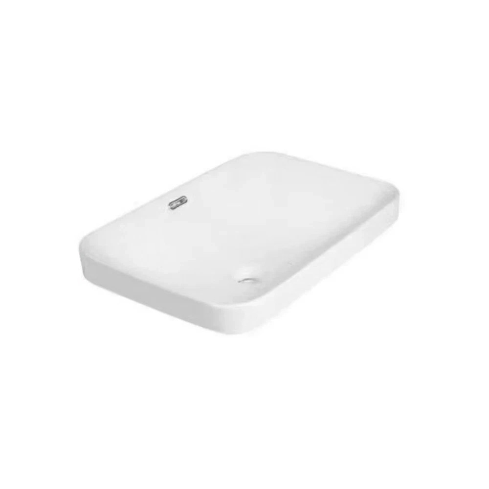 Gloss White Ceramic Undermount Basin Integrated Design with Rounded