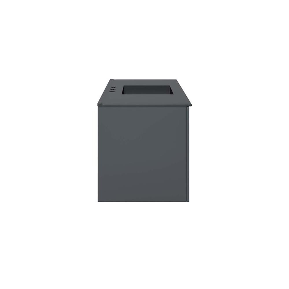 Modway Vitality Modern Wood Single Sink Bathroom Vanity in Gray/Black
