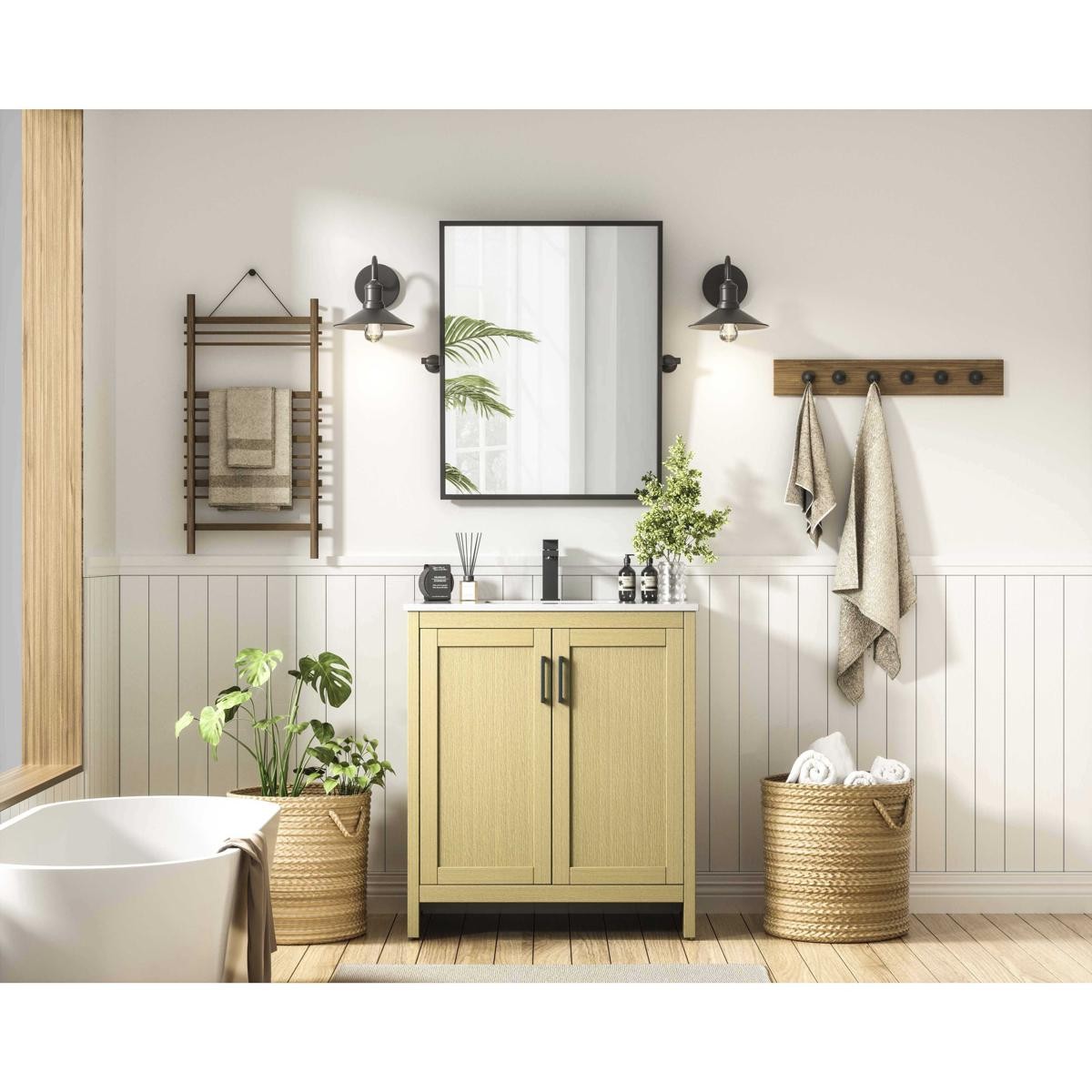 Elegant Lighting VF25130MHB Finnley Vanity Honey Brown