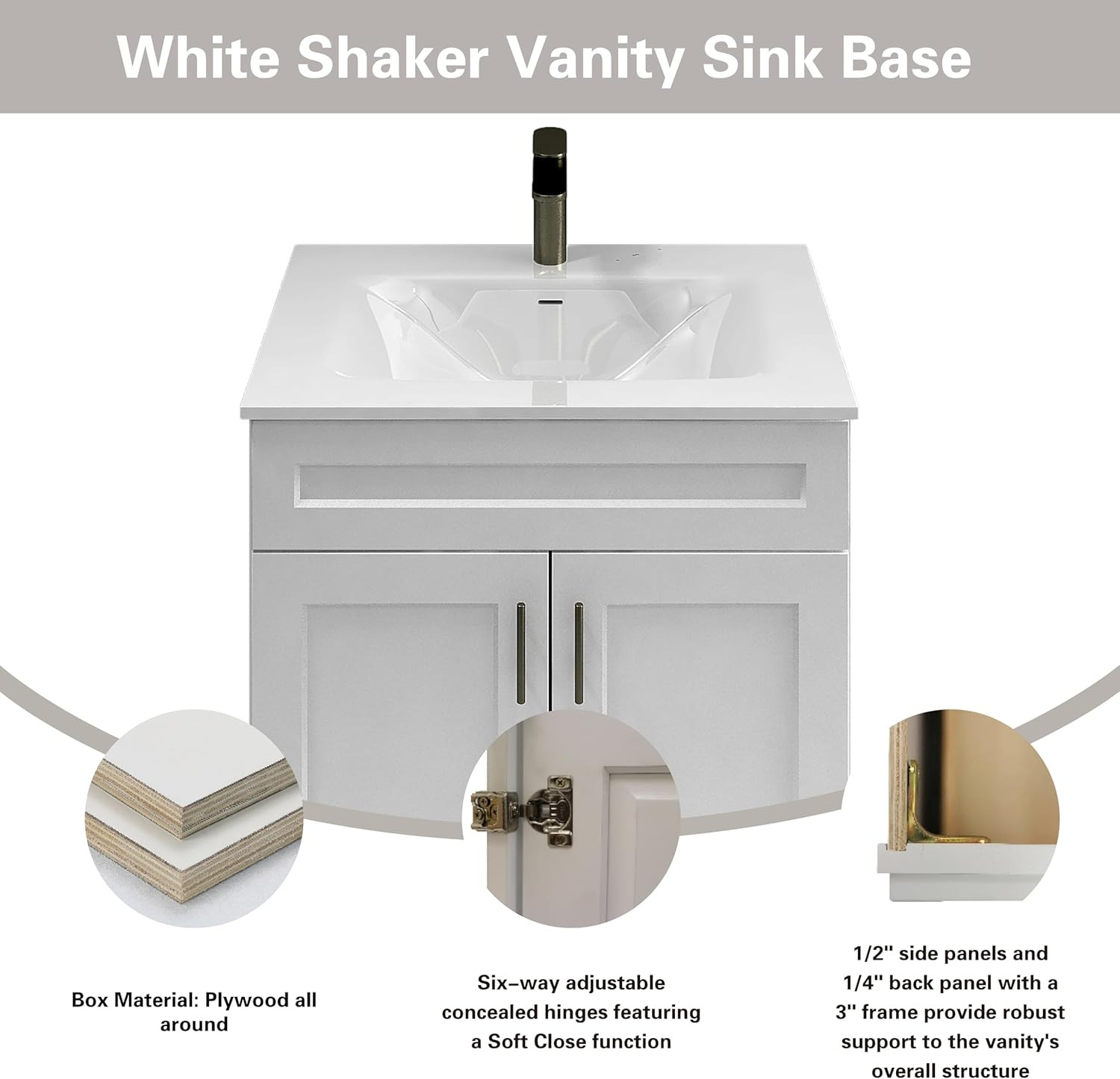 Bathroom Vanity Sink Base Ready-To-Assemble Bathroom Cabinet 24″/30’/36″ Width (