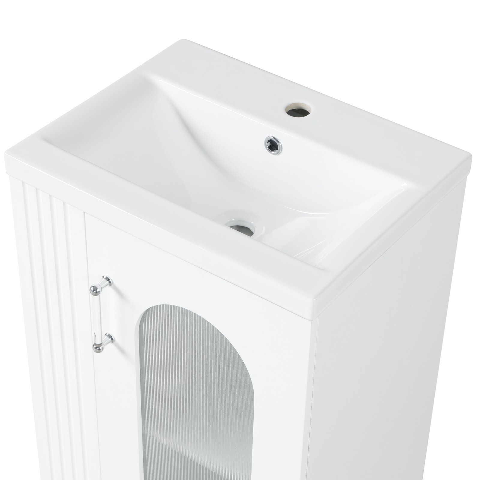20″ Bathroom Vanity with Ceramic Sink Storage Cabinet Adjustable Shelf Racks