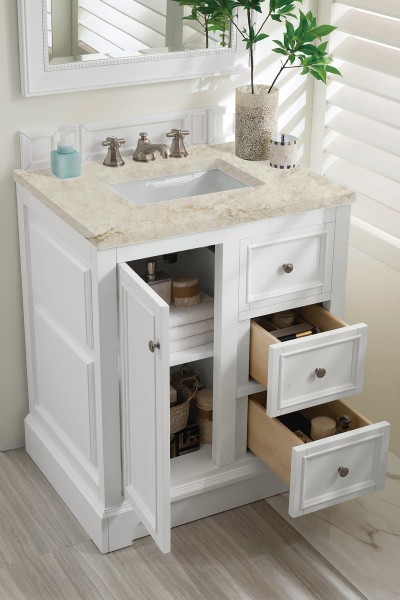30″ James Martin De Soto 825-V30-BW-3TJR Vanity Cabinet Tajnar Eclos Top