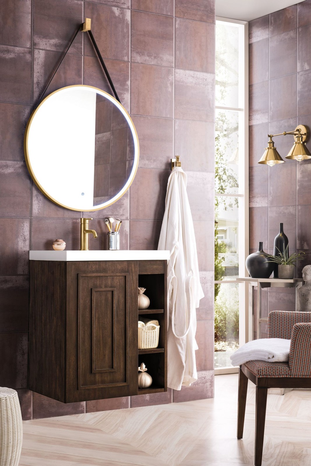 James Martin Vanities E110V24WG Alicante 24″ Wall Mounted Single – White