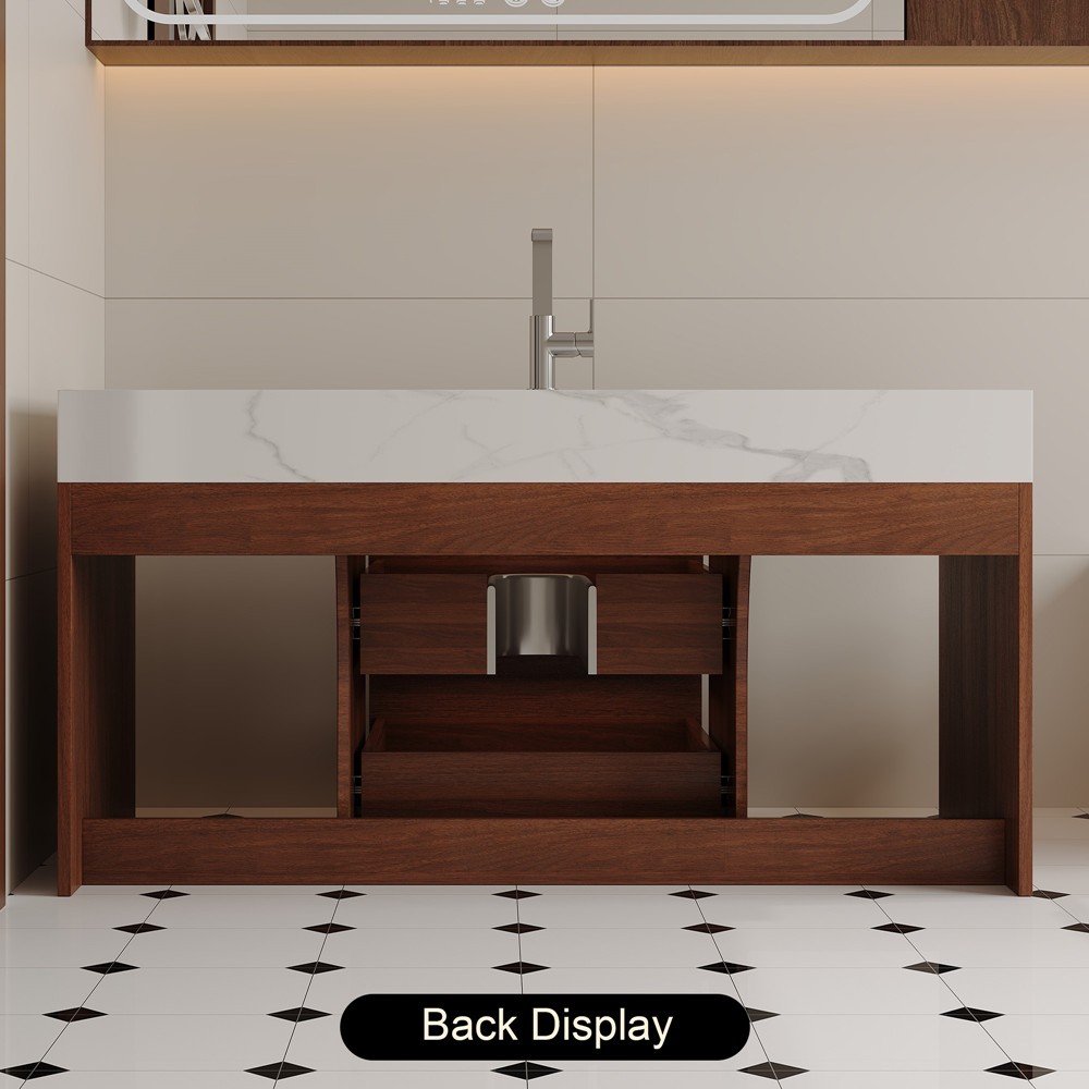 39.4″ Floating Bathroom Vanity Cabinet w/Sink,2 Drawers Wall Mounted Bath Vanity