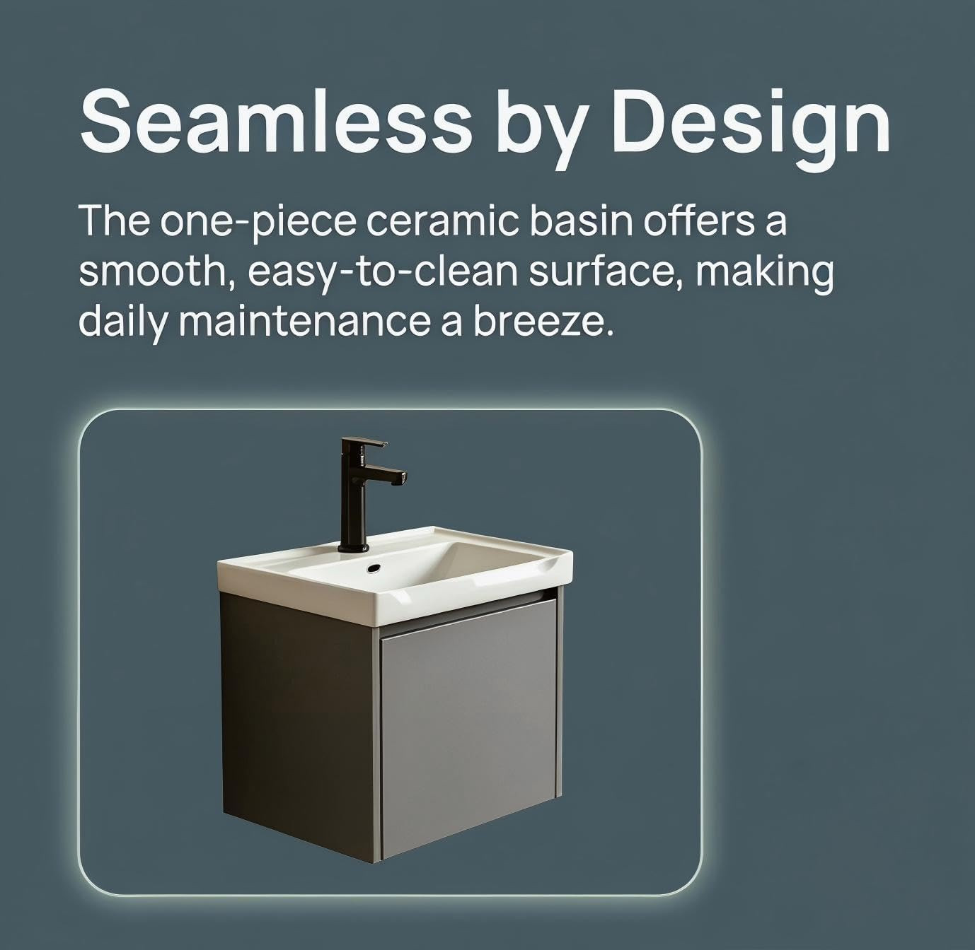 Modern-Style 17In Wall-Mounted Bathroom Vanity with a Ceramic Sink and a Compact
