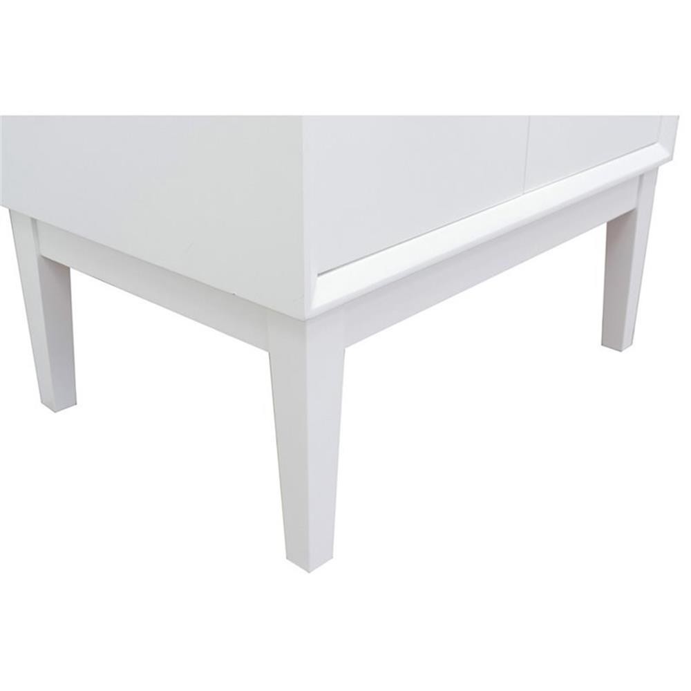 Stora 31″ Solid Wood Single Oval Sink Vanity with Black Galaxy Top in White