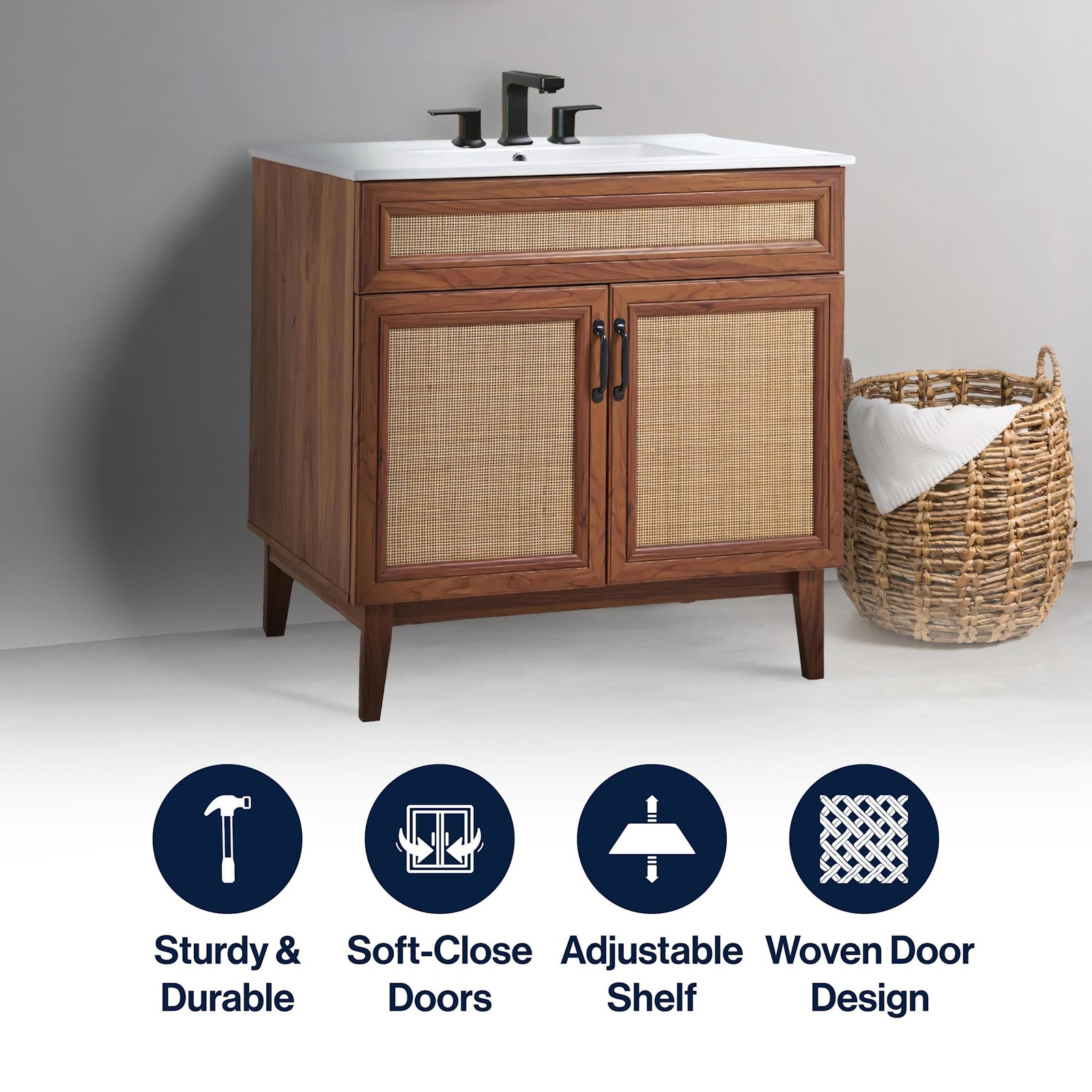 JONATHAN Y Lighting VAN1011 Javer 36″ Single – Wood