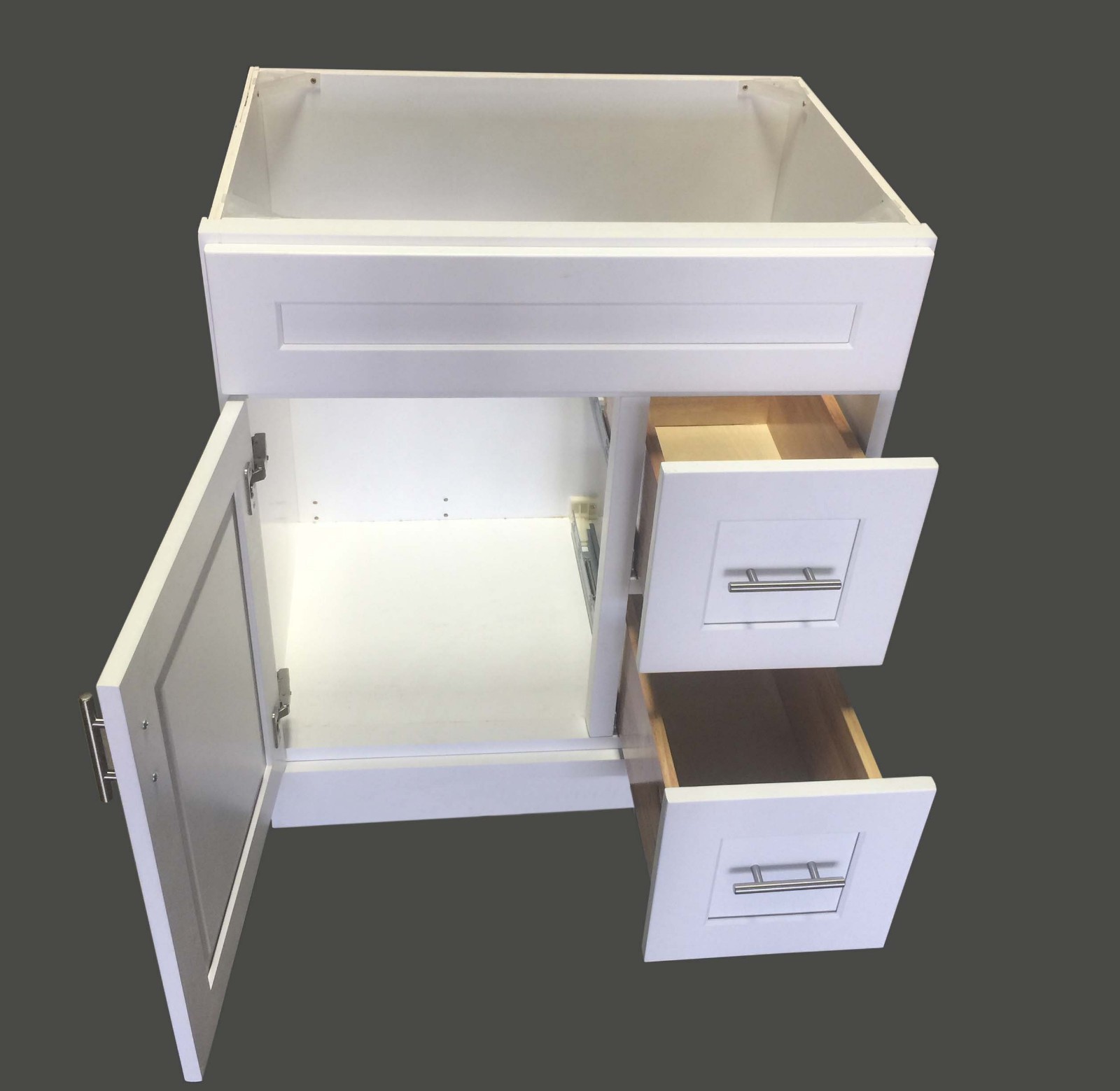 New White Shaker Single-sink Bathroom Vanity Base Cabinet 30″ Wide x 21″ Deep