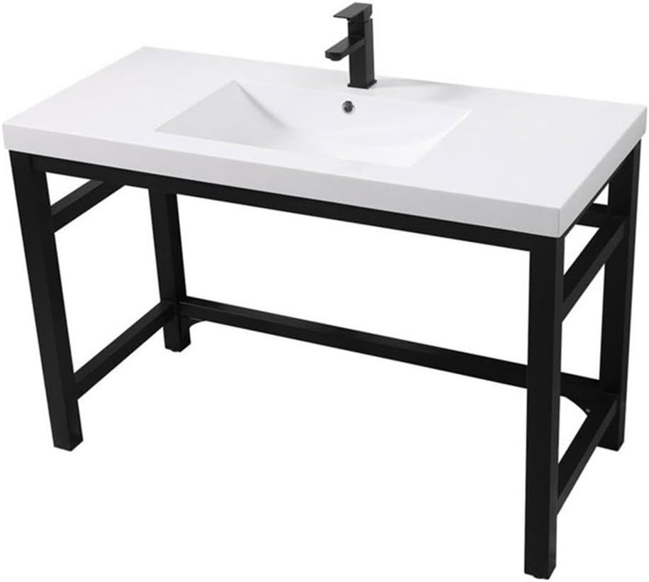 Elegant Lighting VF14548BK Ada Compliant Single Bathroom Metal Vanity in Black