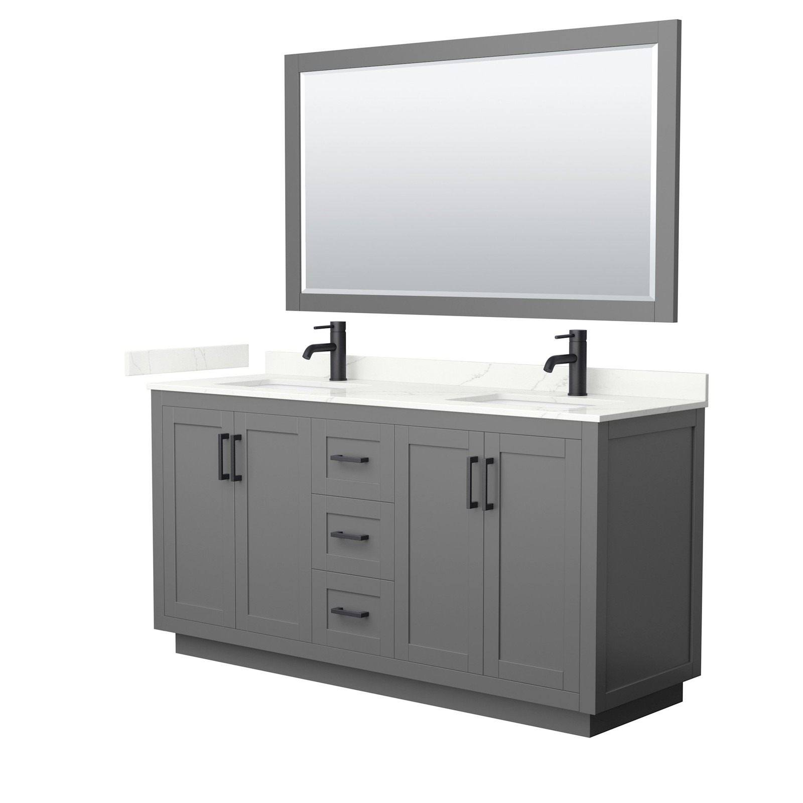 Wyndham Collection WCF292966D-QTZ-UNSM58 Miranda 66″ – Dark Gray / Giotto Quartz