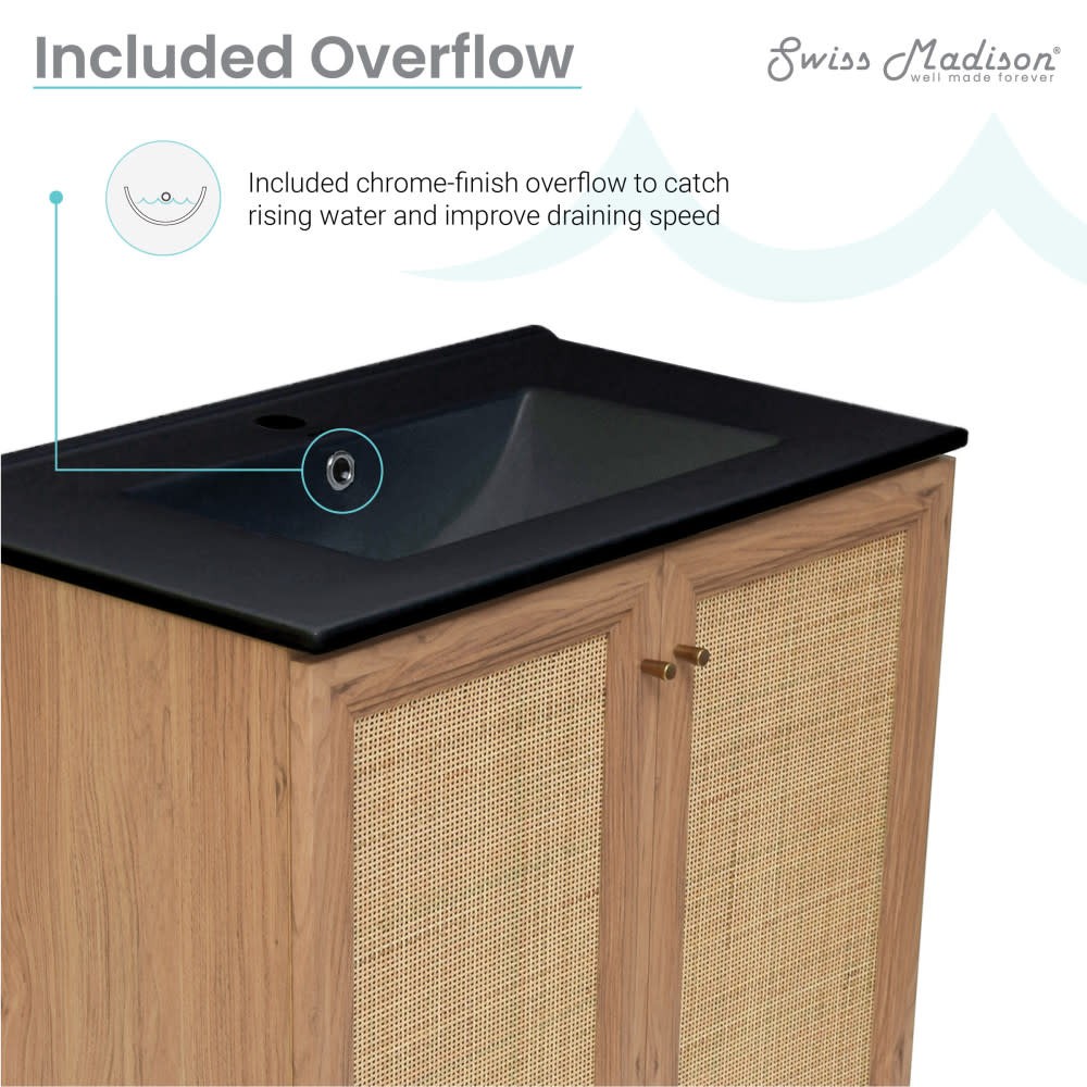 Swiss Madison SM-BV664MB Classe 30″ – Golden Oak / Matte Black
