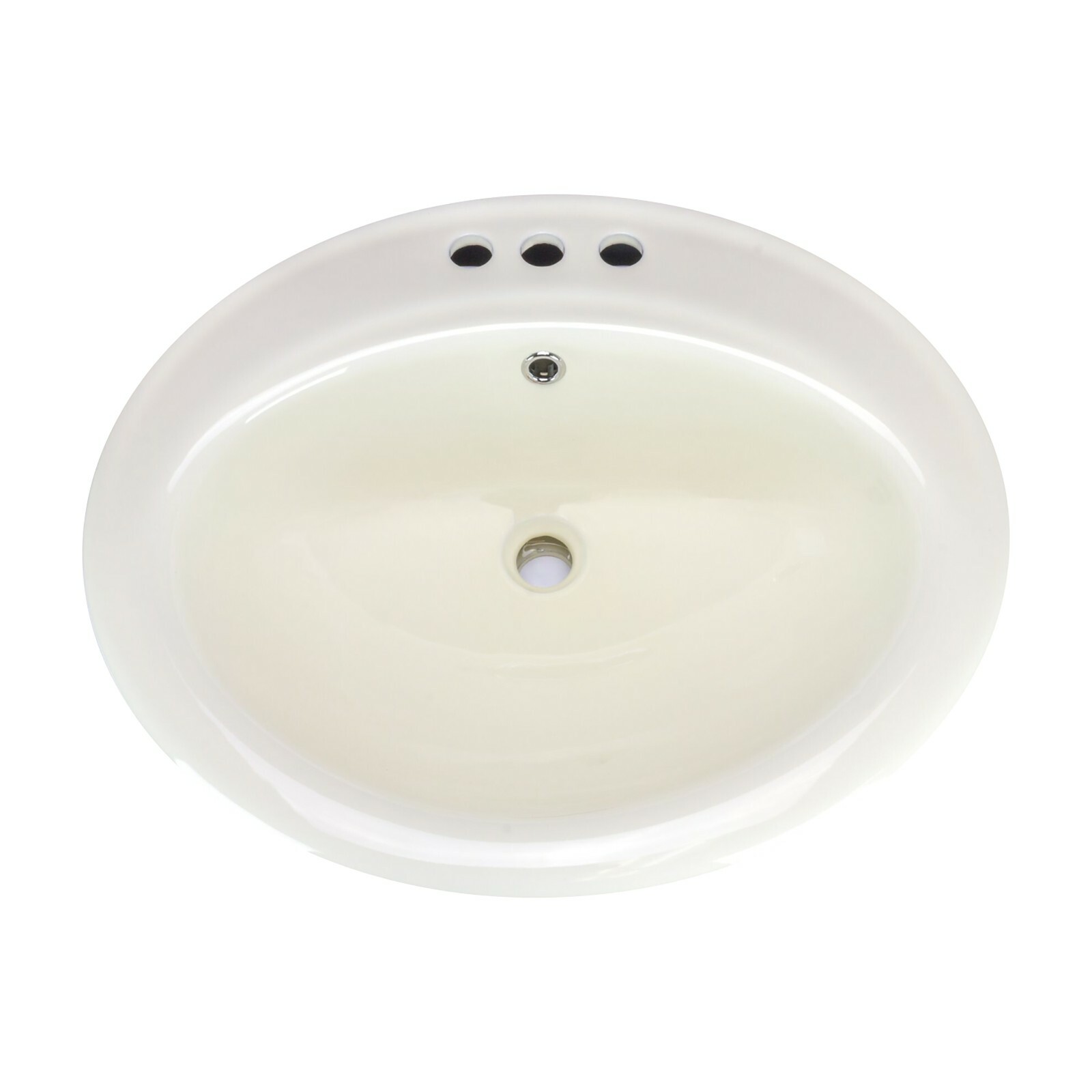 Canal Oval Shaped Drop-In 3-Hole Bathroom Vanity Sink 22-1/8″ X 18-7/8″ Ivory
