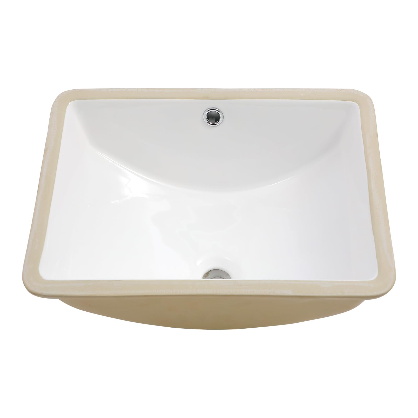 Mocoloo Undermount Bathroom Sink 18 x 14 Inch Rectangle Porcelain White Ceram…