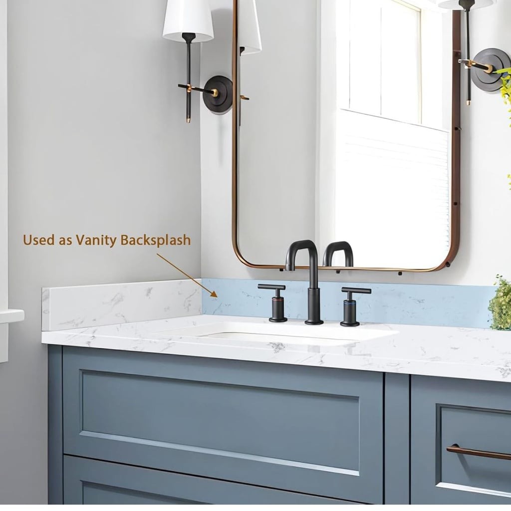 36-inch Carrara White Engineered Stone Bathroom Vanity Backsplash
