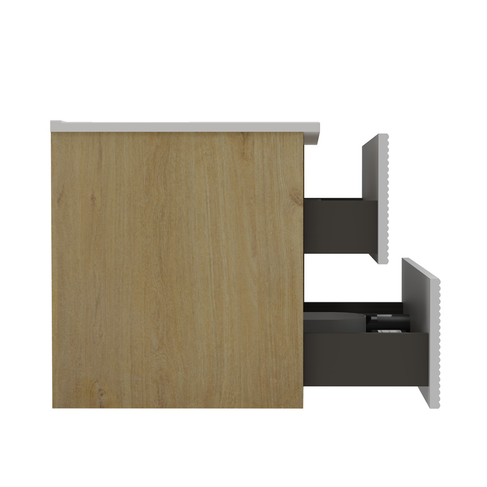 24″ 30″ 36″ Wall Mounted Bathroom Vanity w/Sink,Floating Vanity Cabinet,2 Drawer