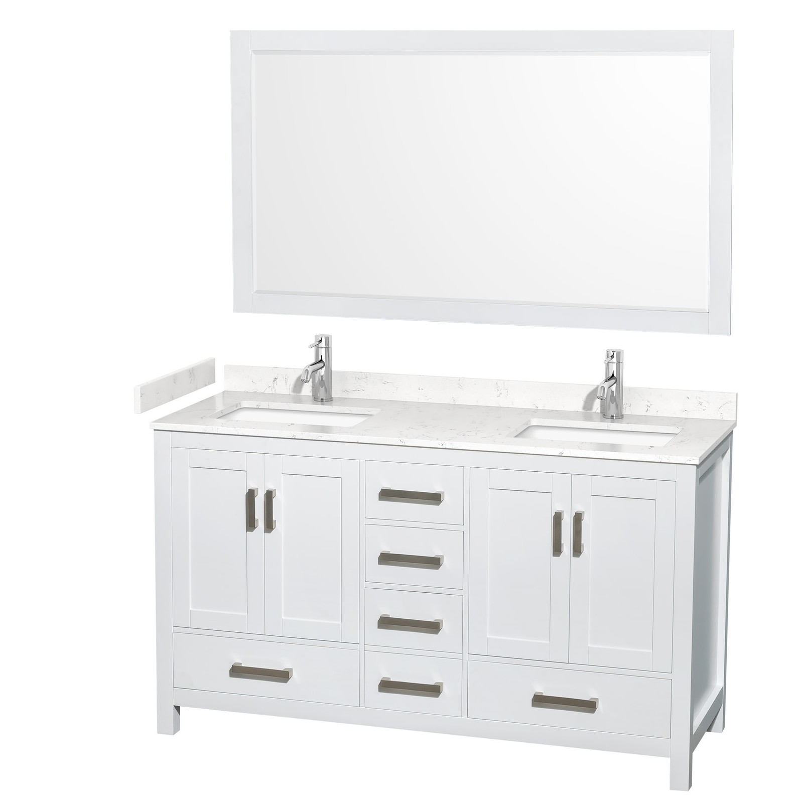 Wyndham Collection WCS141460D-VCA-M58 Sheffield 60″ – Gray / Carrara Cultured