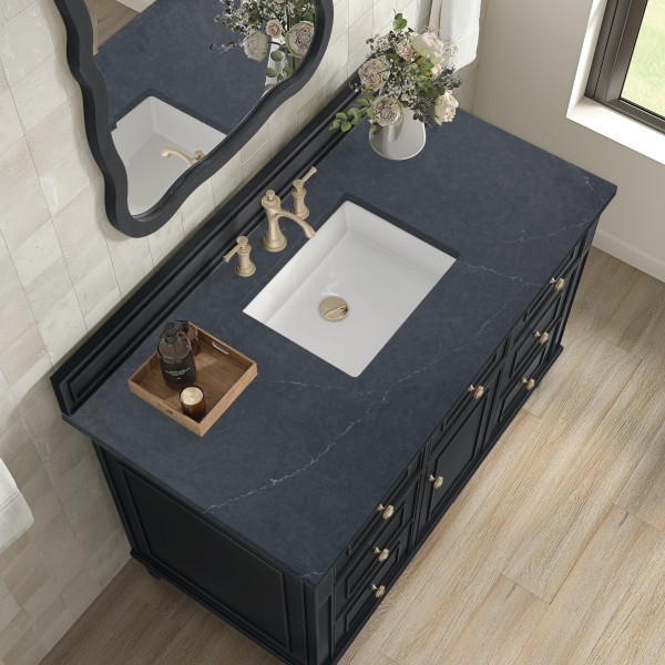 48″ James Martin Lorelai 424-V48-BKO-3CSP Vanity Cabinet Charcoal Soapstone Top