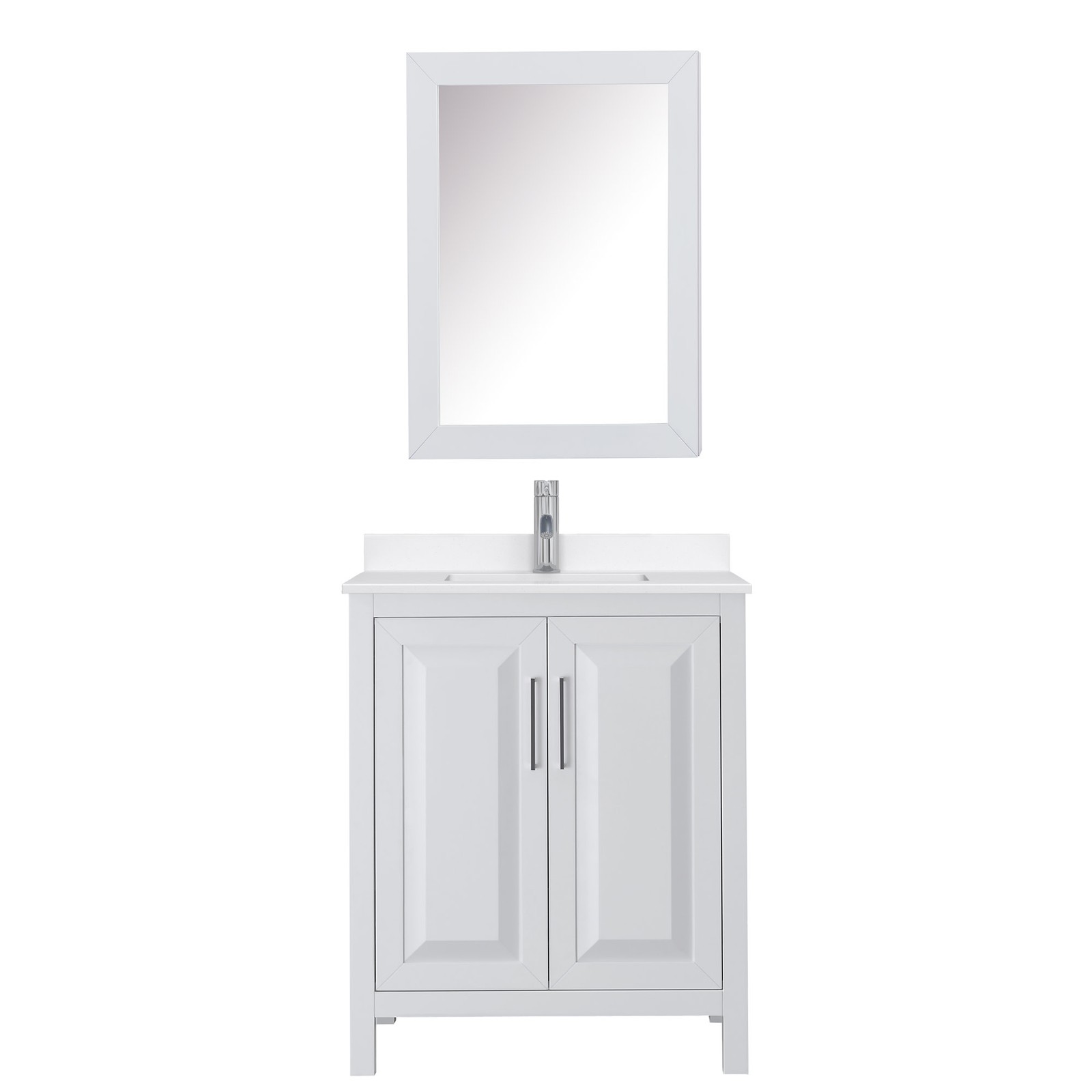 Wyndham Collection WCV252530S-QTZ-UNSMED Daria 30″ – Dark Blue / Giotto Quartz