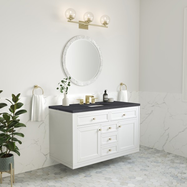 48″ James Martin Chicago 503-V48-GW-3CSP Vanity Cabinet Charcoal Soapstone Top